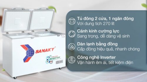 Tủ đông mát Sanaky Inverter 270 lít VH3699A4K