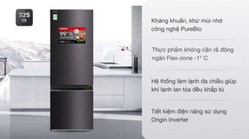 Tủ lạnh Toshiba Inverter 325 lít GR-RB410WE-PMV(37)-SG