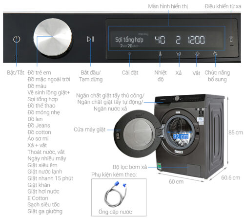 Máy giặt Samsung AI Inverter 10 kg WW10T634DLX/SV 9 10 45