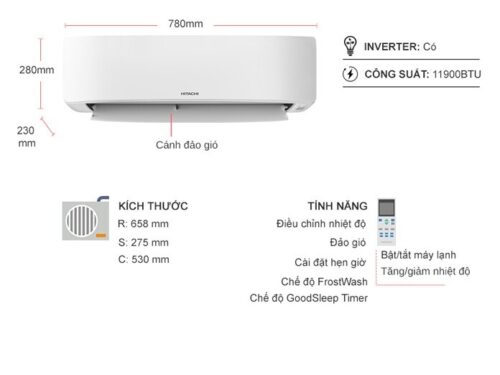 Máy lạnh Hitachi Inverter 1.5 HP RAC/RAK-DJ13PCASVX 5 10055374 may lanh hitachi inverter 1.5 hp rac rak dj10pcasvx tskt 5