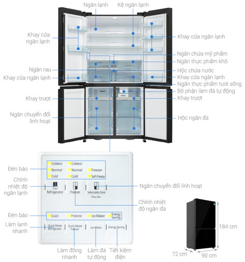 Tủ lạnh Hitachi Inverter 569 lít Multi Door R-WB640PGV1 GCK 11 11 17