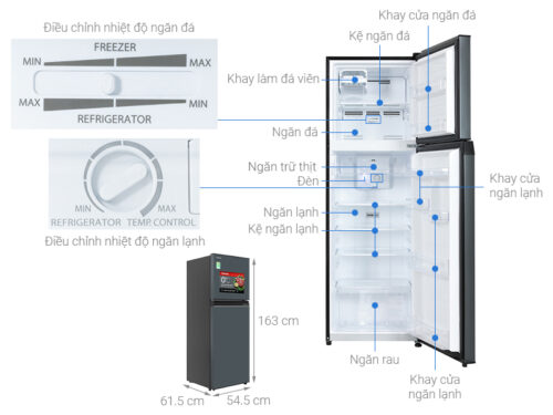 Tủ lạnh Toshiba Inverter 253 lít GR-RT329WE-PMV(52) 10 11 26