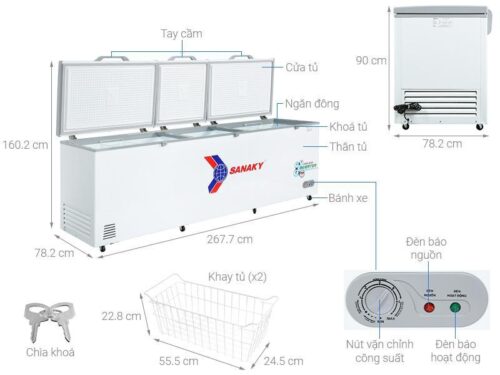 Tủ đông Sanaky Inverter 900 lít VH-1199HY3 10 11 7