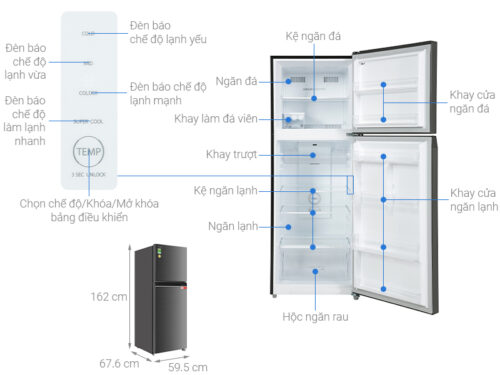 Tủ lạnh Toshiba Inverter 312 lít GR-RT416WE-PMV(58)-MM 11 12 17