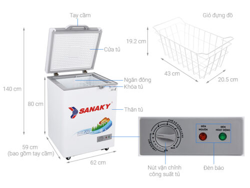 Tủ đông Sanaky 100 lít VH-1599HYK 11 12 2
