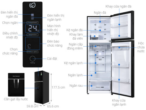 Tủ lạnh Aqua Inverter 347 lít AQR-T400FA(WFB) 11 12 5