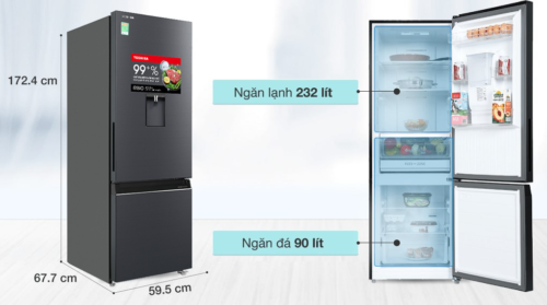 Tủ lạnh Toshiba Inverter 322 lít GR-RB405WE-PMV(06)-MG 1 2 5
