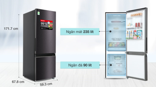 Tủ lạnh Toshiba Inverter 325 lít GR-RB410WE-PMV(37)-SG 1 2 6