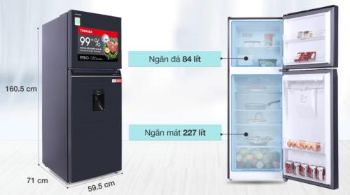 Tủ lạnh Toshiba Inverter 311 lít GR-RT395WE-PMV(06)-MG 1 2 7