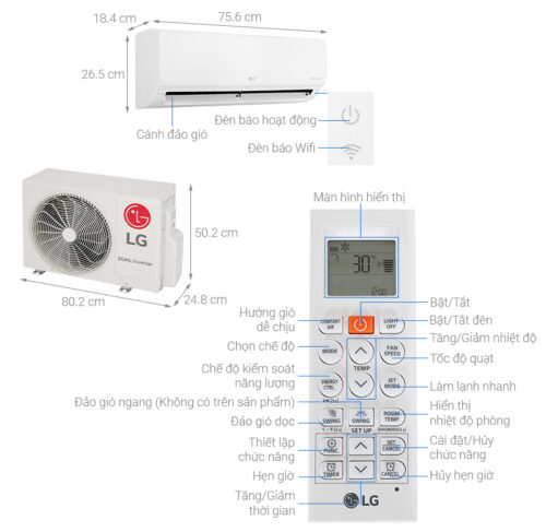 Máy lạnh LG Inverter 1 HP V10WIN1 4 5 86