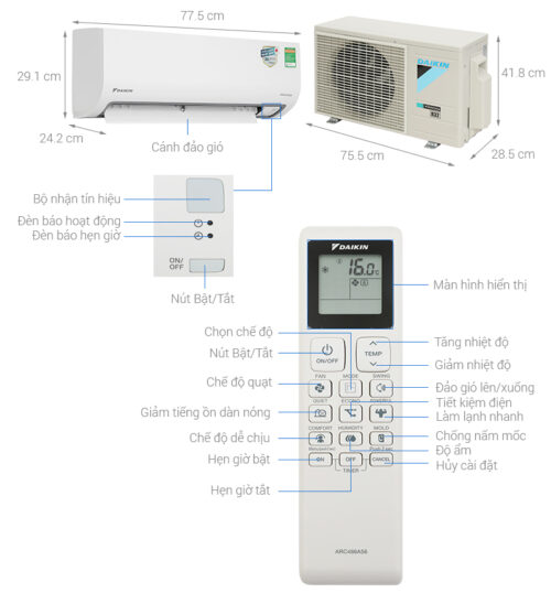 Máy lạnh Daikin Inverter 1 HP FTKB25ZVMV 5 6 72