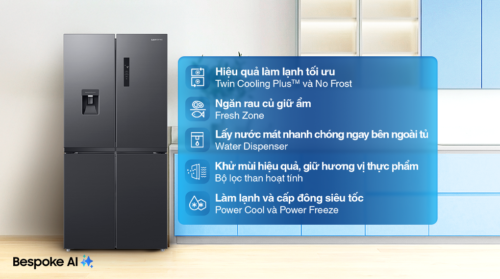 Tủ lạnh Samsung Inverter 488 lít Multi Door RF48A4010B4/SV