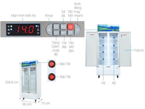Tủ mát Sanaky 700 lít VH8009HP 7 8 21