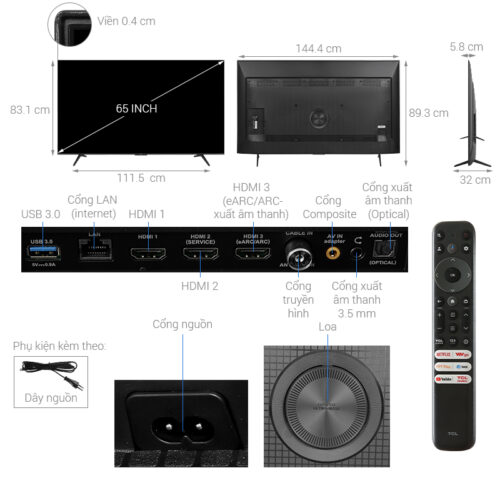 Google Tivi TCL AI 4K 65 inch 65P79B Pro 8 8 24