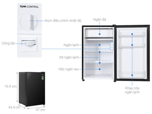 Tủ lạnh Aqua 90 lít AQR-D100FA(BS) 9 9 20