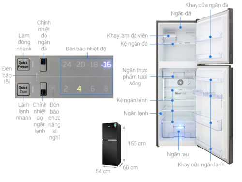 Tủ lạnh Beko Inverter 230 lít RDNT251I50VWB 8 9 25