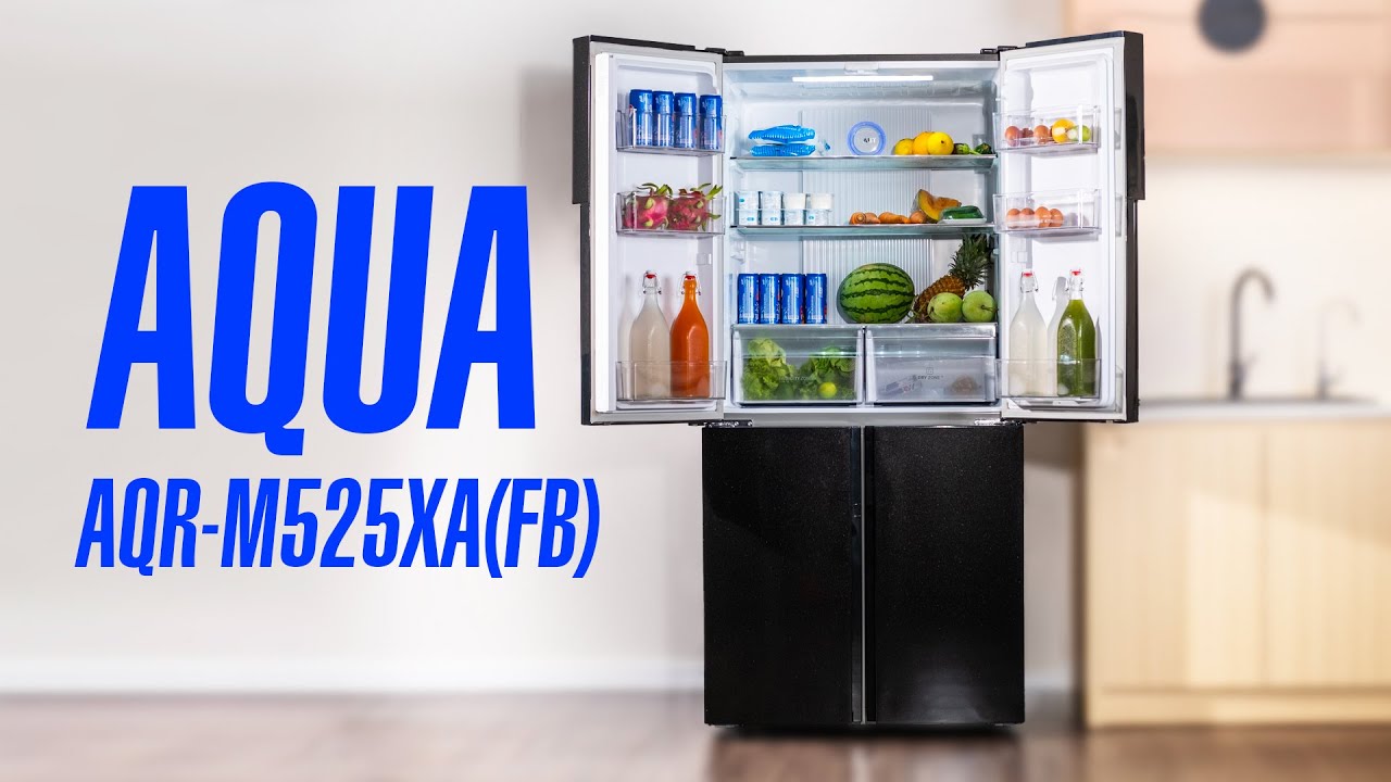 Tủ lạnh Aqua Inverter 4 cửa 456 lít AQR-M525XA(FB)-3 Tu lanh Aqua Inverter 4 cua 456 lit AQR M525XAFB 3
