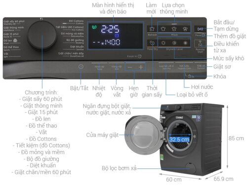 Máy giặt sấy Electrolux UltimateCare 700 Inverter giặt 11 kg - sấy 7 kg EWW1143R7SC 8 giat say electrolux ultimatecare 700 inverter giat 11kg say 7kg eww1143r7sc note 638731655541087370