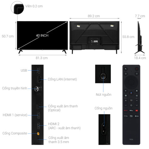 Google Tivi QLED TCL AI FHD 40 inch 40S5K 5 google tivi qled tcl ai fhd 40 inch 40s5k note 638812686893719626
