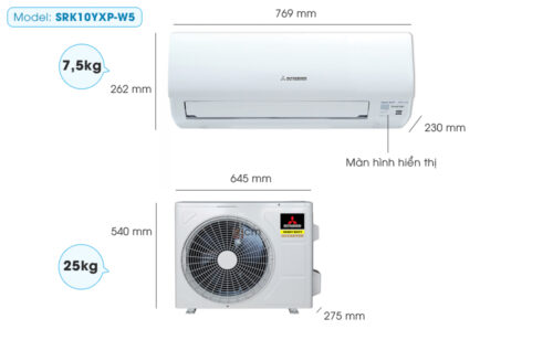 Máy lạnh Mitsubishi Heavy SRK10YXP-W5 1.0 HP Inverter 2 may lanh mitsubishi heavy srk10yxp w5 1 0hp inverter gas r32 3