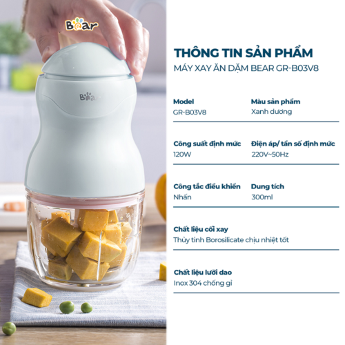 Máy xay ăn dặm Bear 0.3L (8 lưỡi) GR-B03V8 6 may xay 8 luoi 5