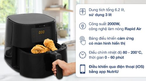 Nồi chiên không dầu Philips 6.2 lít HD9280/90