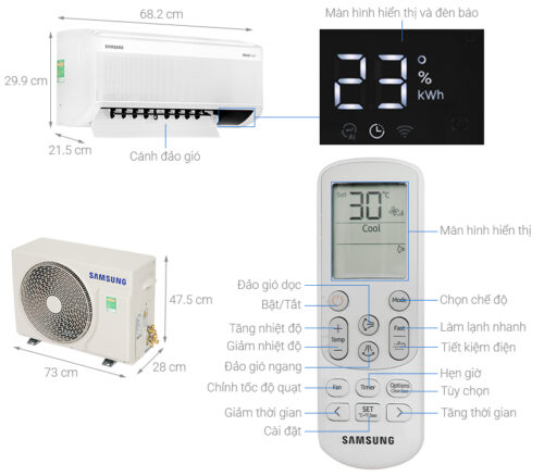 Máy lạnh Samsung Wind-Free Inverter 1 HP AR10CYFAAWKNSV 12 note 1