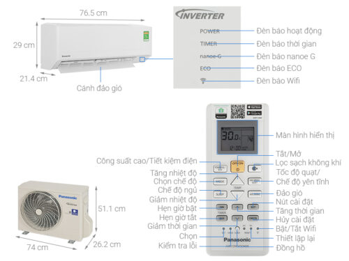 Máy lạnh Panasonic Inverter 1 HP CU/CS-RU9CKH-8 10 note 2