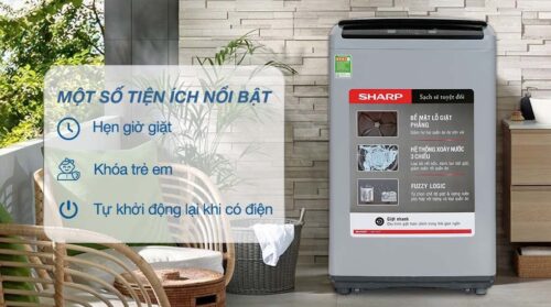 Máy giặt Sharp 7.5 Kg ES-Y75HV-S 1 sharp 75 kg es y75hv s638301121300796283