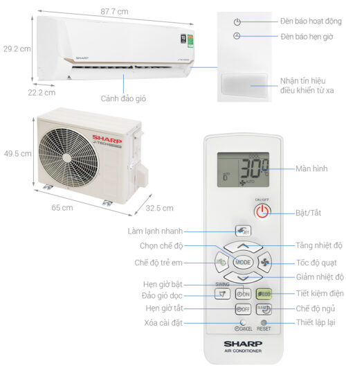 Máy lạnh Sharp Inverter 1.5 HP AH-X13CEWC 14 sharp inverter 1 5 hp ah x13cewc note 638755822312045553 638780677434128461