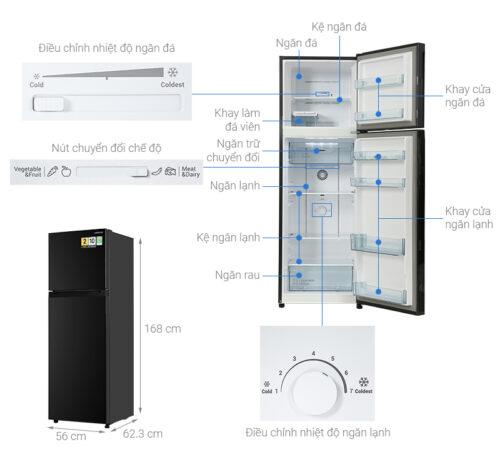 tu lanh hitachi inverter 260 lit hrtn5275mfuvn hinh note